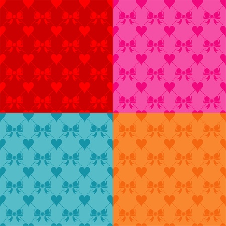 Collect Valentines Day Seamless Pattern with Hearts in a variety of colors, vector illustrationのイラスト素材