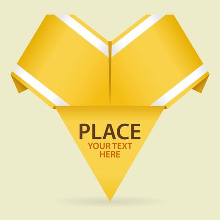 Paper Origami Heart for Valentine's Day, element for design, illustrationのイラスト素材