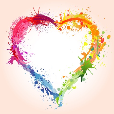 Grunge Valentine's Day Heart of the Blots, element for design, illustrationのイラスト素材