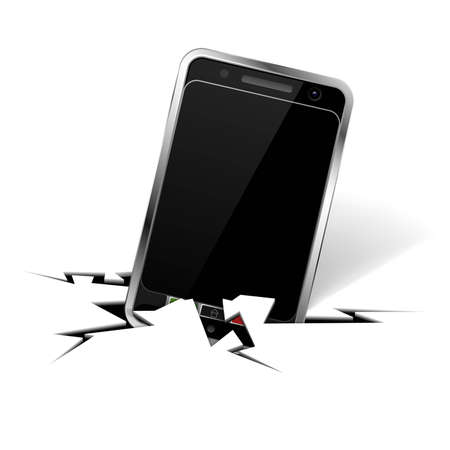 Icons Smartphone in Crack - Concept Communicationのイラスト素材