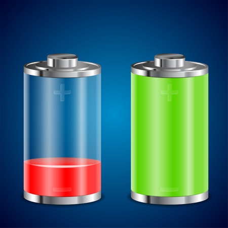 Battery Transparent Icons with Different Levels of Chargeのイラスト素材