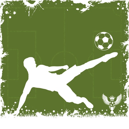Soccer Grunge Frame with Football Player, vector illustrationのイラスト素材