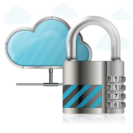 Business concept - Padlock protects Cloudのイラスト素材