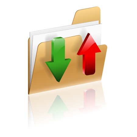 Download and Upload Folder icon with Arrow, isolated on whiteのイラスト素材