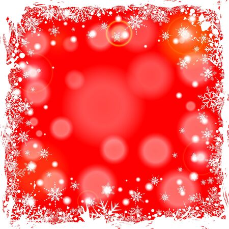 Grunge Christmas Frame with Snowflakes のイラスト素材