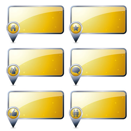 Set 3D Pointers with Frames and Icons のイラスト素材