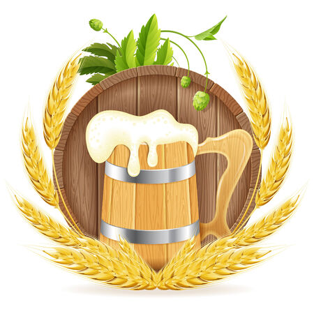 Oktoberfest Poster with Barrel of Beerのイラスト素材