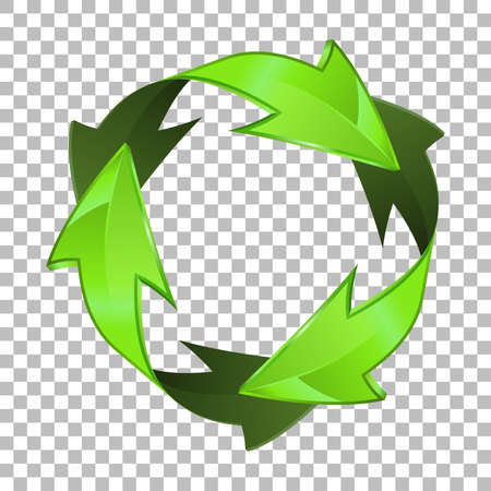Environmental and Recycling 3D Icon on transparent background. isolated vector illustrationのイラスト素材