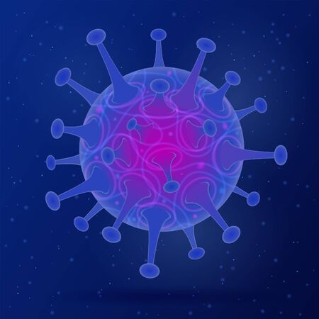 2019-nCoV virus strain with stop sign. quarantine from  novel coronavirus. pandemic coronavirus outbreak isolated vector illustrationのイラスト素材