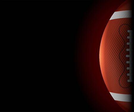 American football ball horizontal banner. realistic icon. front view american rugby ball. vector illustrationのイラスト素材