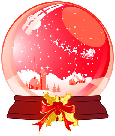 Christmas Background with snow globe, element for design, vector illustrationのイラスト素材