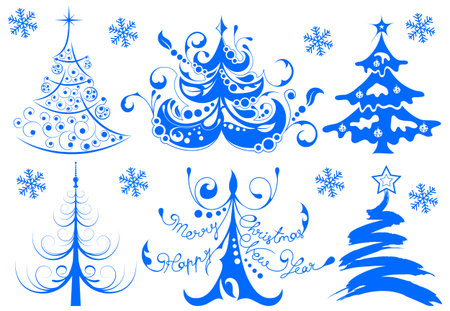 Collect Christmas tree, element for design, vector illustrationのイラスト素材
