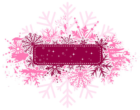 Abstract christmas frame with snowflakes, element for design, vector illustrationのイラスト素材
