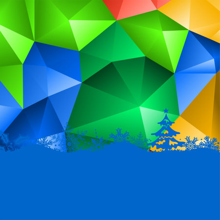 Abstract Christmas Mosaic Pattern on Modern Triangle pattern. Vector Template for Flyers and Brochure.のイラスト素材