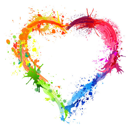 Grunge Valentine's Day Heart of the Blots, element for design, vector illustrationのイラスト素材