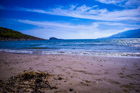 Beach in the town of Rethymno, Crete, Greece