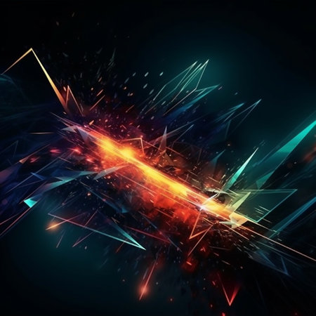 abstract technology background, 3D illustration, horizontal, over blackの素材