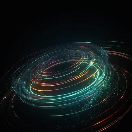 Abstract background, shiny space concept, futuristic wave illustration. Vector designの素材