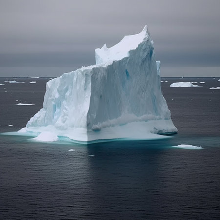 Antarctic iceberg in the waters of the Antarctic Peninsula, Antarcticaの素材