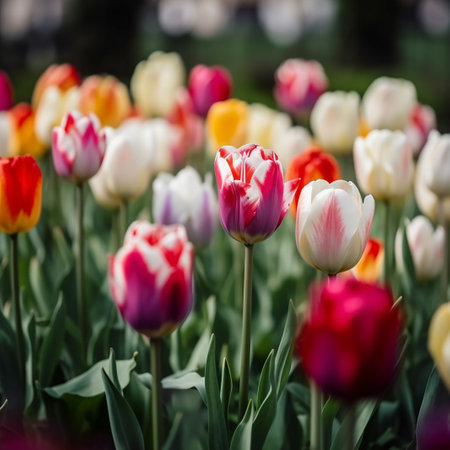 Tulip. Beautiful bouquet of tulips. colorful tulips. tulips in spring,colourful tulipの素材