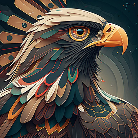Eagle head on dark background. Vector illustration for t-shirt designの素材