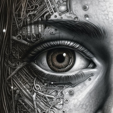 Eye of God. 3D rendering. Computer digital drawing. Black and whiteの素材