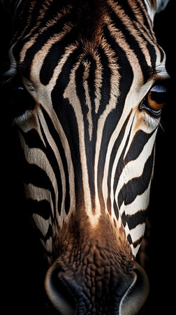 Close up of the face of a zebra (Equus quagga)の素材