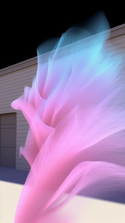 abstract pink and blue wave on black background. 3d renderingの素材