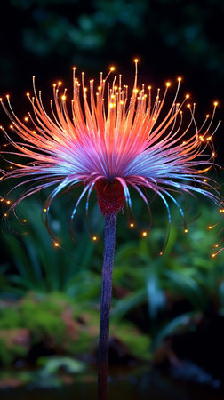 Beautiful flower in the garden at night with bokeh.の素材