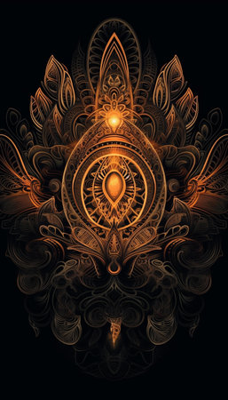Beautiful hand drawn mandala. Vector illustration for your design.の素材