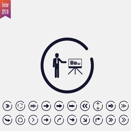 presentation icon, vector illustration. flat icon arrow iconsのイラスト素材