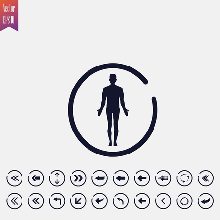 human icon, vector illustration. flat icon arrow iconsのイラスト素材