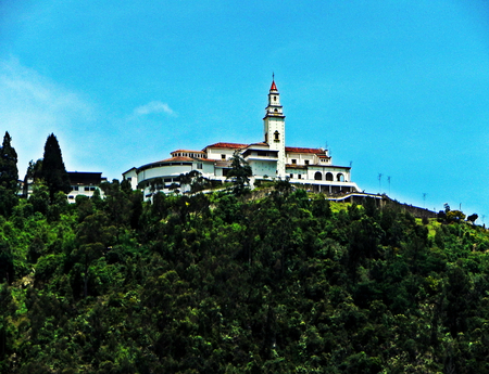 View of Montserrat Monastery, Bogota, Colombiaの写真素材