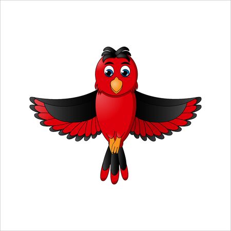 Cute cartoon bird on a white backgroundのイラスト素材