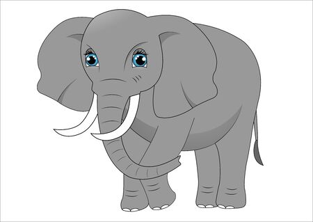 Cute cartoon elephantのイラスト素材