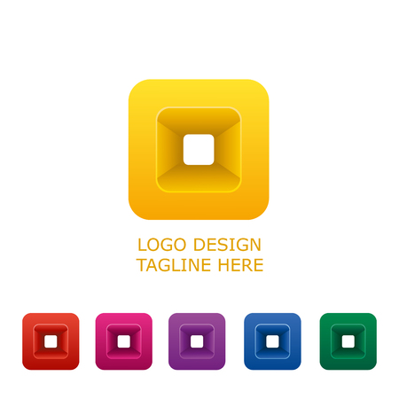 3d logo on white backgroundのイラスト素材