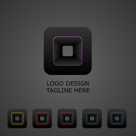 3D logo on gray backgroundのイラスト素材