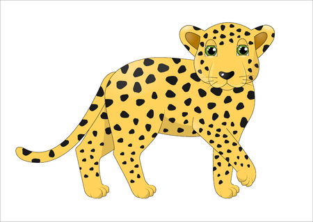 Cute cartoon leopardのイラスト素材