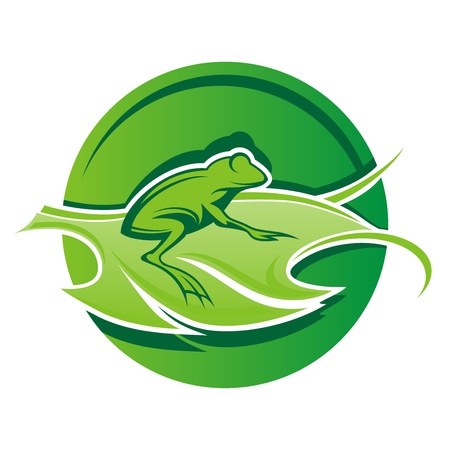 frog_leaf_logoのイラスト素材