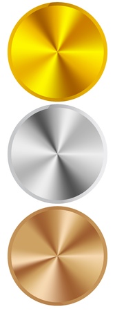 metal rings gold silver and bronzeのイラスト素材