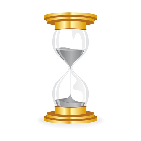 hourglass golden on a white backgroundのイラスト素材