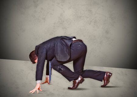 business man runner competing workの写真素材