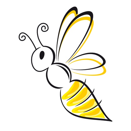 bee stylized symbol black and yellowのイラスト素材