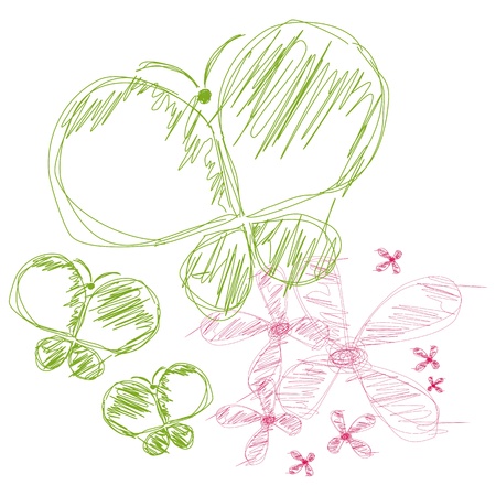 butterfly design on white backgroundのイラスト素材