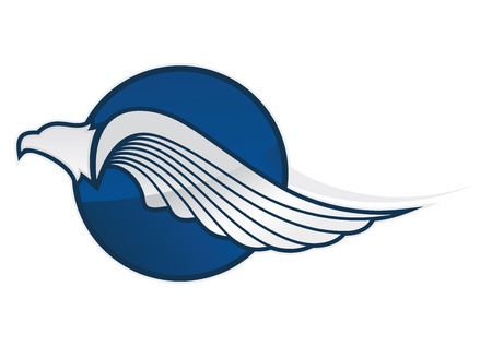 blue eagle symbol on a white backgroundのイラスト素材
