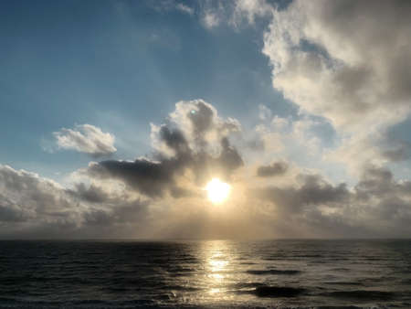 fading beach sunset at summer days,  backgroundの写真素材