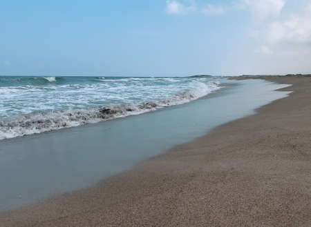 shallow depth of field  background of beach on summer day in Israelの写真素材
