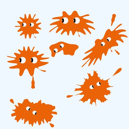 blots cute facesのイラスト素材