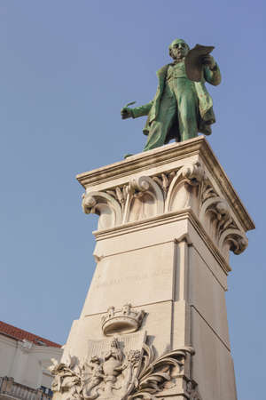 view of the monument on one of the streets in the city of Coimbraのeditorial素材