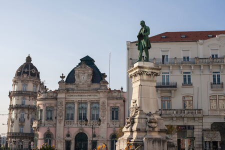 view of the monument on one of the streets in the city of Coimbraのeditorial素材